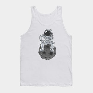 astronaut is thinking something while sitting on the moon Tank Top